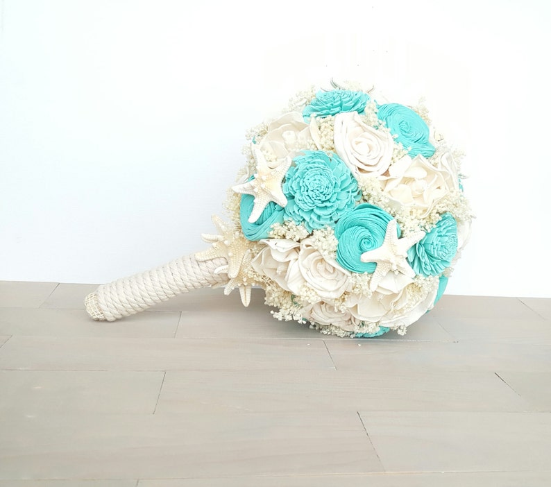 Shell Beach Wedding Bouquet Davids Bridal Spa Starfish Etsy