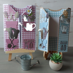 Large handmade personalised gardening greeting card, For any occasion.
