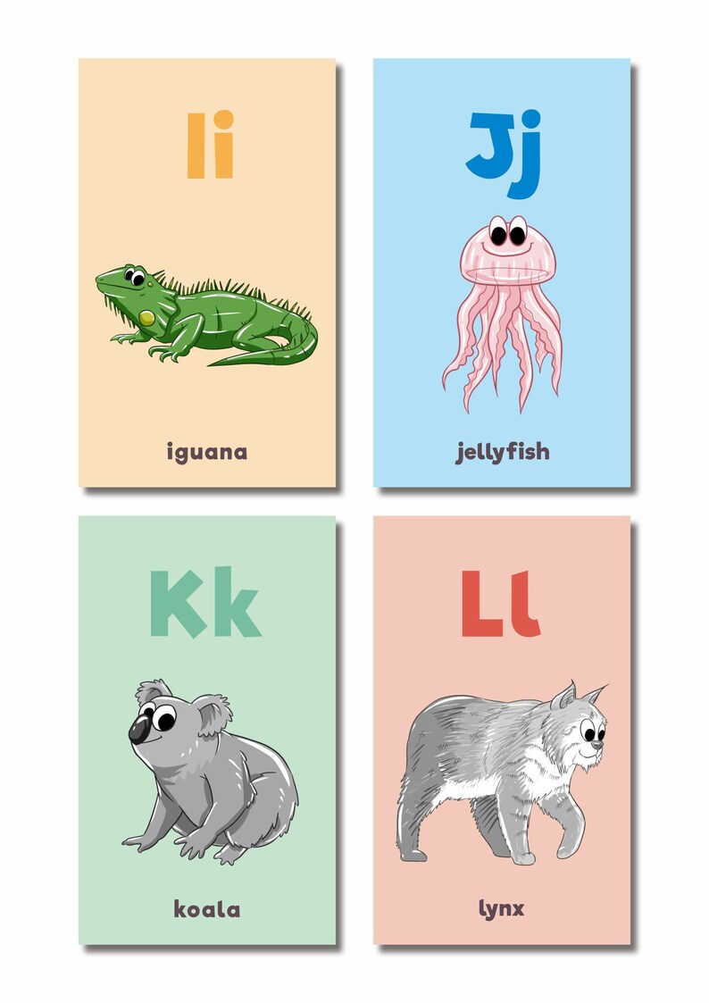 Animal Alphabet Flashcards for Kids – A-Z Printable Kids Learning (PDF ...