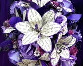 The Nightmare before Christmas book bouquet Paper flower bouquet lily & rose cascade purple Paper wedding flowers