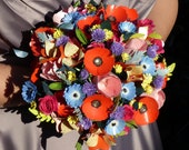 Summer rainbow paper wedding bouquet