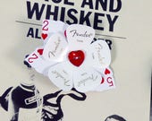 Guitar plectrum red & white buttonhole flower guitar pick wedding flower hair clip
