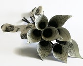 Paper calla lily posy Something old Pirate treasure black paper flower hand tied style bouquet.
