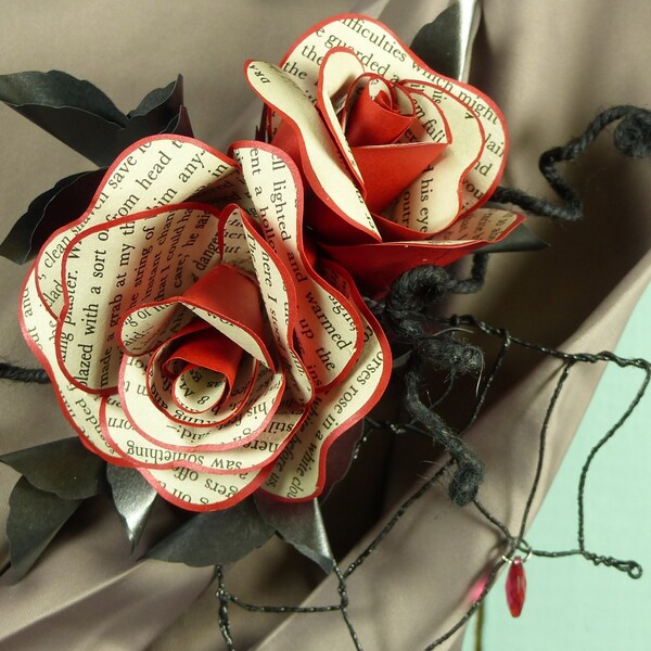 Dracula rose hairclip or corsage