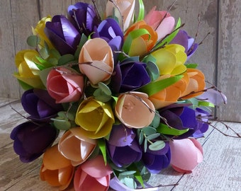 Tulip paper flower bouquet