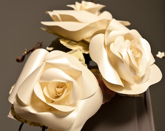 Paper rose woodland vine cascade paper flower bouquet