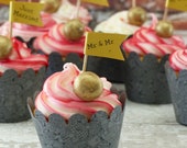 50  Mr & Mr wedding cupcake topper wedding cupcake decorations gold pearl custom