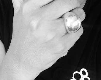 Beautiful Sterling Silver Dome Ring / Handcrafted Jewelry / Chunky Silver Ring / Silver Statement Ring / Handcrafted Silver Jewelry