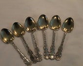Sterling Silver Gorham-Whiting Louis XV 6 Ice Cream Spoons