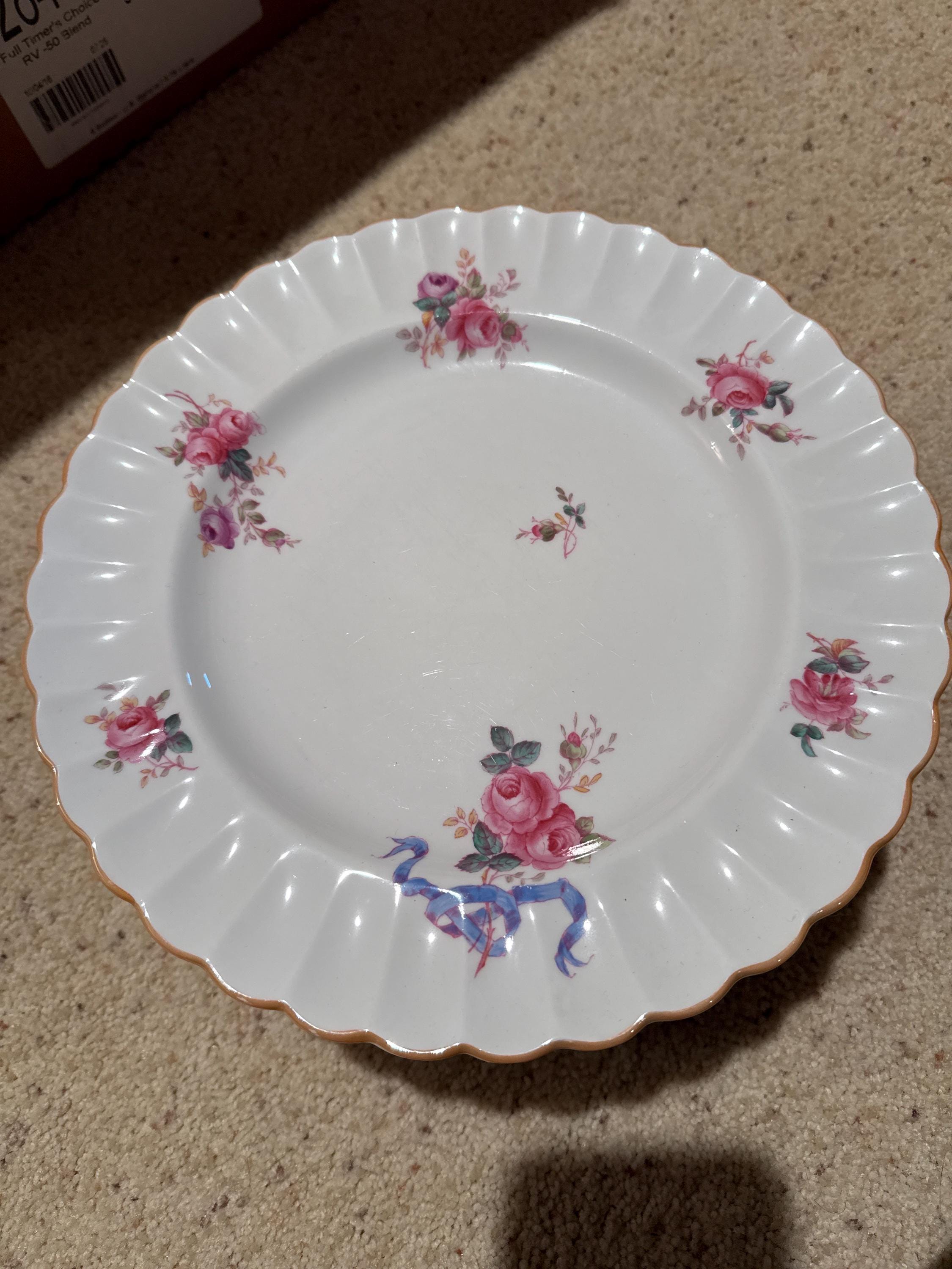希少❤️未使用❤️スポード❤️RIBBONS & ROSES❤️ディナープレート①　1枚 Spode Ribbons and Roses - Etsy