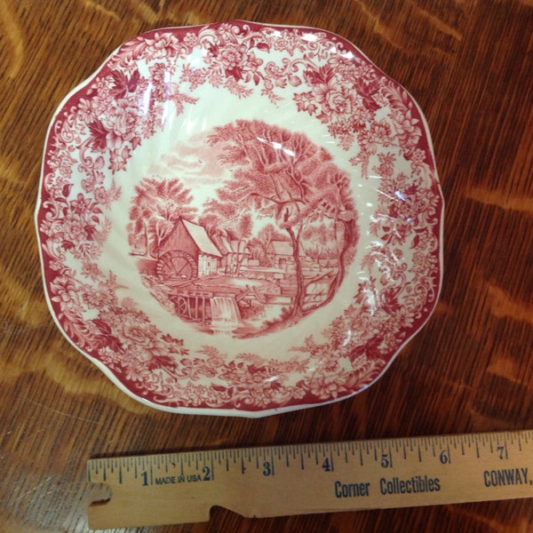 Mill Stream Red Johnson Brothers Transferware Vintage 1Cereal Bowl
