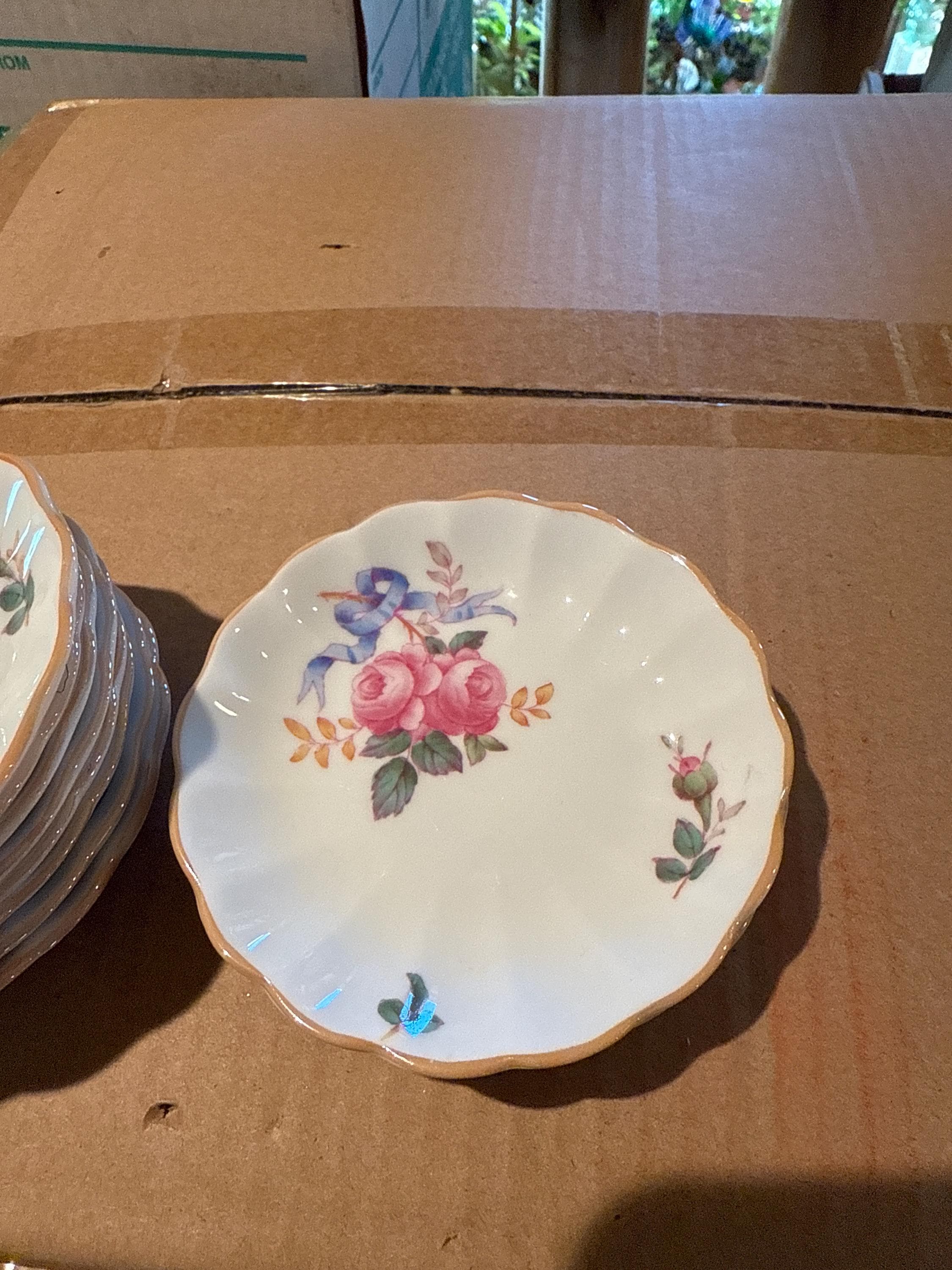 希少品 未使用 スポード ディナー皿 RIBBONS & ROSES 2枚① Spode