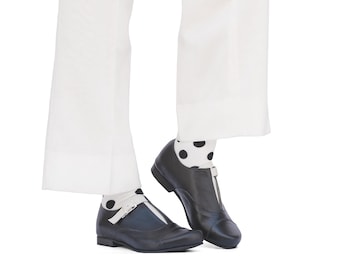 Handmade black Leather Shoes with Buckle for Women - Elegant and Unique Shoes