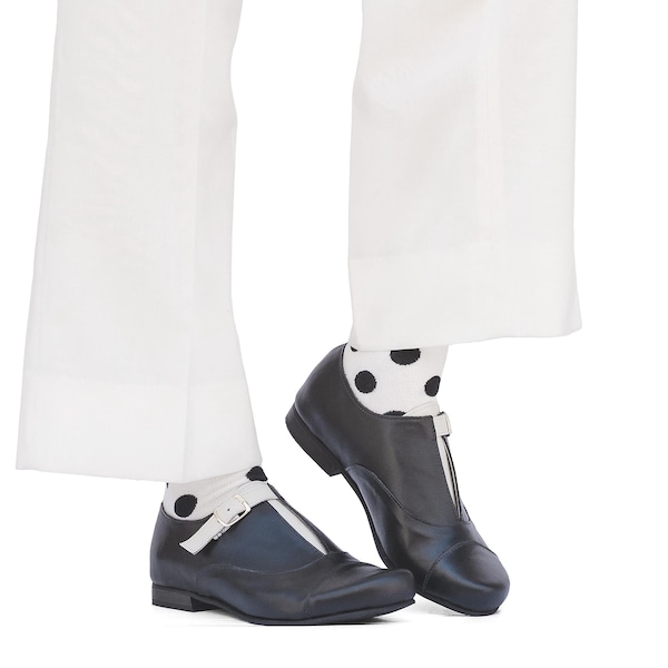 Chaussures en cuir noir faites main avec boucle pour femme - Chaussures élégantes et uniques