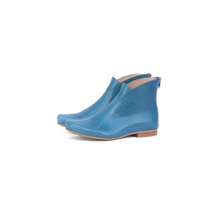 baby blue Leather Ankle Boots – Stylish & Comfortable