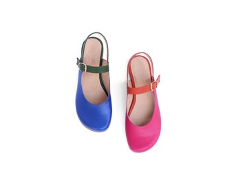 Handmade flat Women's colorful  Closed Toe Sandals