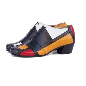 ADIKILAV Colorful Women's Shoes - Mondrian-Inspired Wearable Art - Handmade - Free Shipping