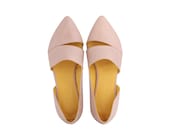 NEW Women's leather flats blush pink  , Beige shoes , Pointed shoe , womens shoes