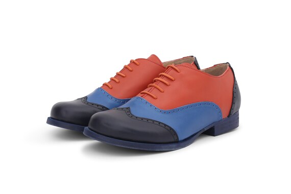 Colorful oxford shoes womens brogues 