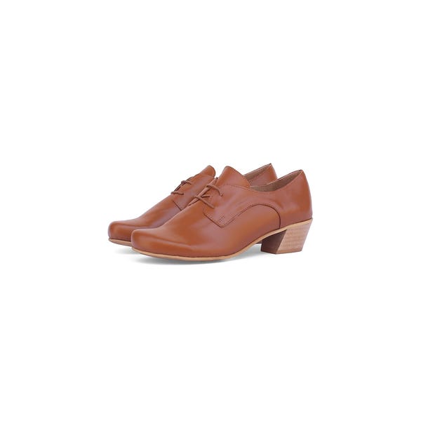 Chaussures en cuir marron faites main pour femme