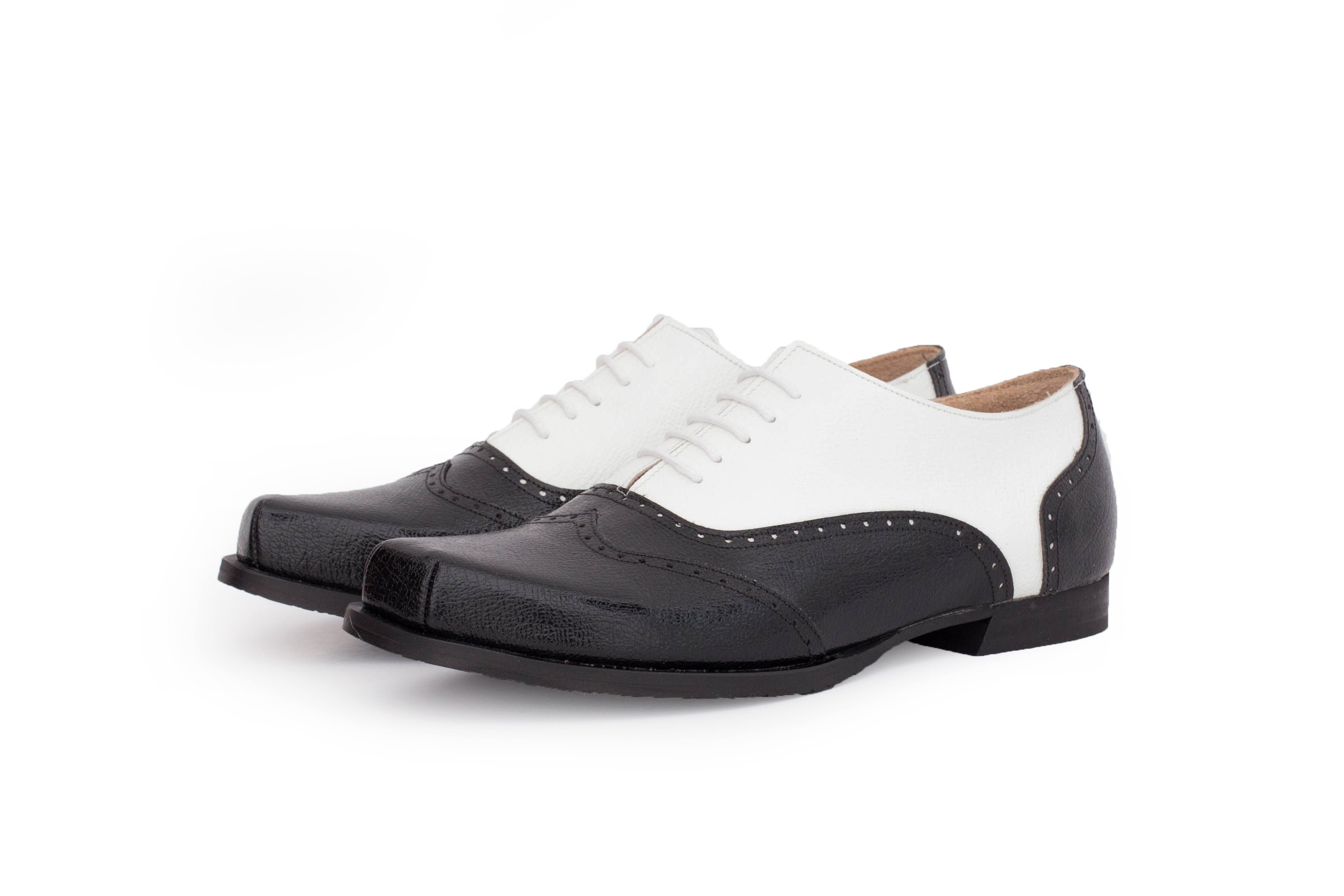 white leather oxfords