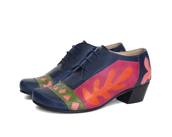 ADIKILAV Colorful Women's Shoes - Matisse-Inspired Wearable Art - Handmade - Low heel - Free Shipping