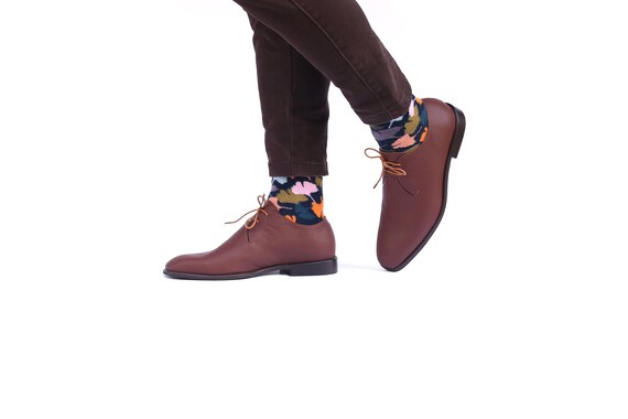 Mens Oxford shoes Brown leather brogue  ADIKILAV