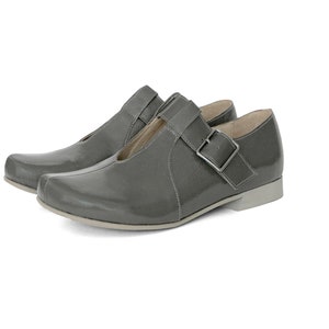 Mary Janes women/'s leather shoes in gray wide ADIKILAV