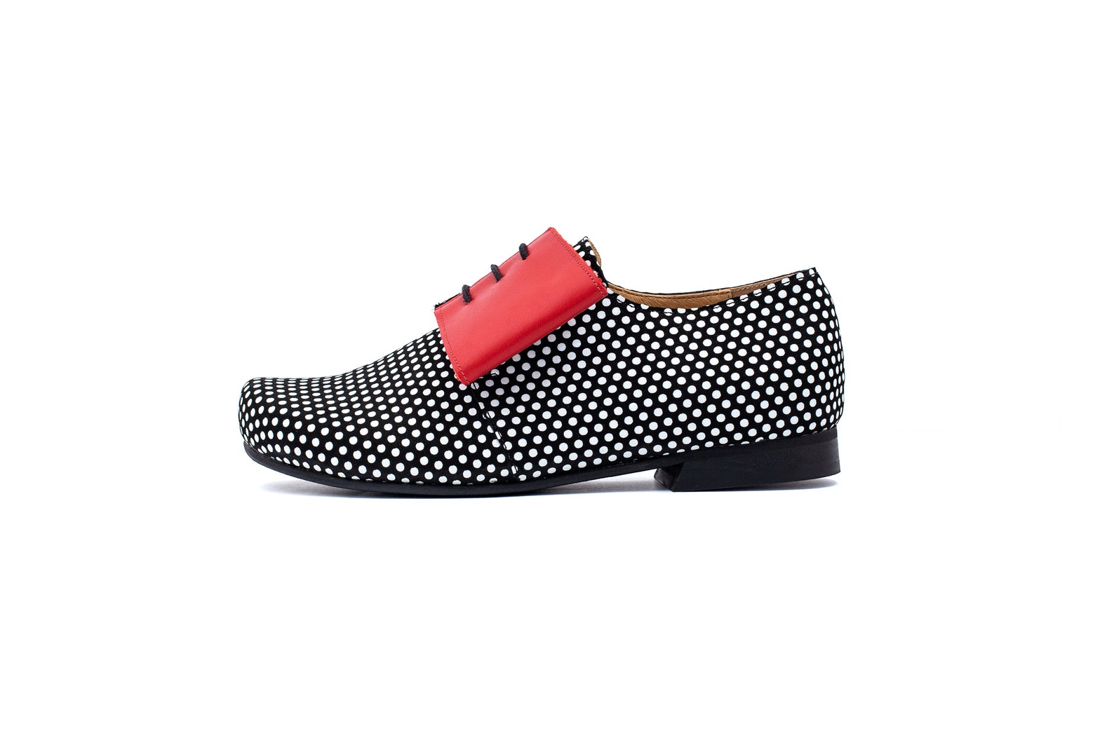 black and white polka dot dress shoes