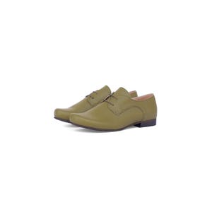 Chic Olive Green Handmade Leather Shoes