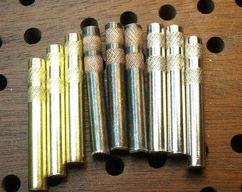 9 1/4" Cribbage board Pegs For 1/4" holes 3 ea. Silver, Gold & Gunmetal Black free velvet pouch