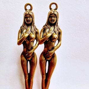 2 Exotic Lady cribbage board pegs Gold metal cribbage pegs for 3/32&quot; to 1/8&quot; holes 2 1/2&quot; tall