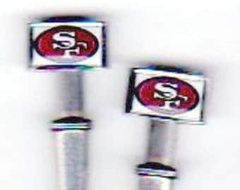 2  San Francisco  49'ers  football Cribbage Board Pegs on silver metal pegs sports teams free velvet pouch
