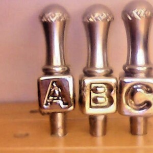 3 cribbage board pegs Letter Cube Initials you pick the letters on crown top silver metal pegs free velvet pouch