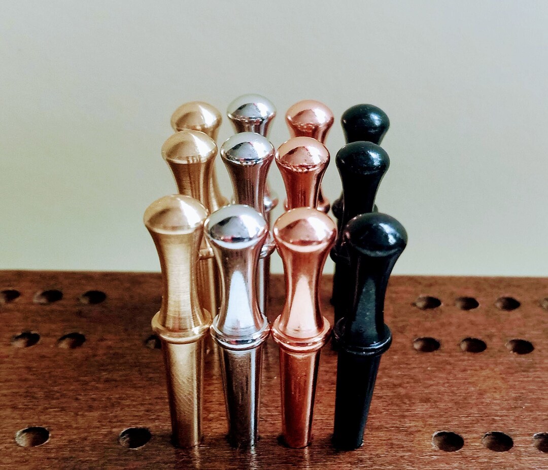 12 Classic Cribbage Board Pegs for 3/32 & 1/8 Holes 3 Gold 3 Silver 3