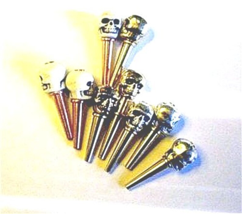 9 Skulltop Cribbage Board Pegs 3 Each Chrome Bone White and Etsy