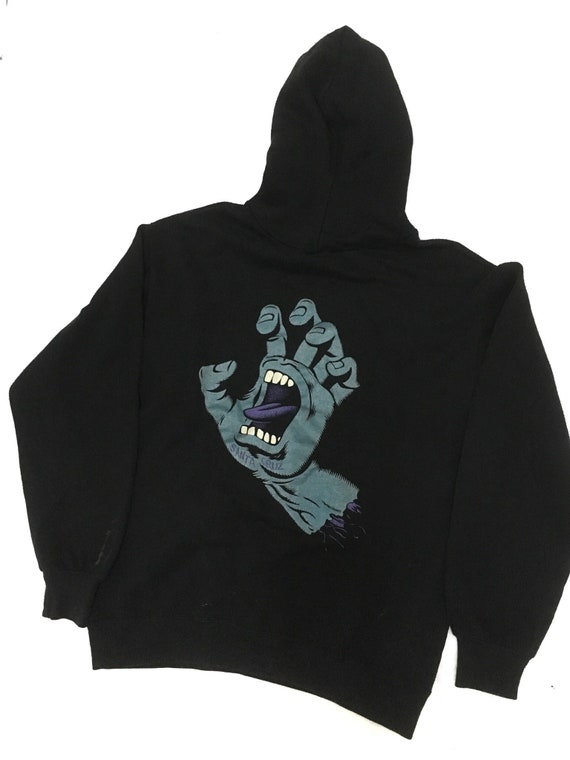Vintage Santa Cruz Speed Wheels Screaming Hand Jim Phillips Hoodie