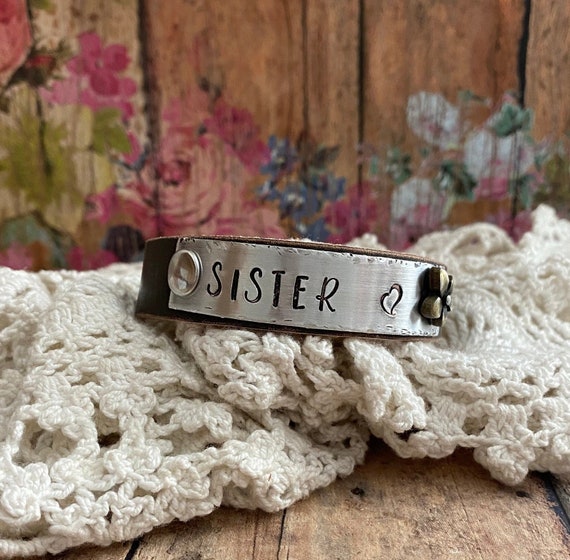 Leather cheap sister bracelet