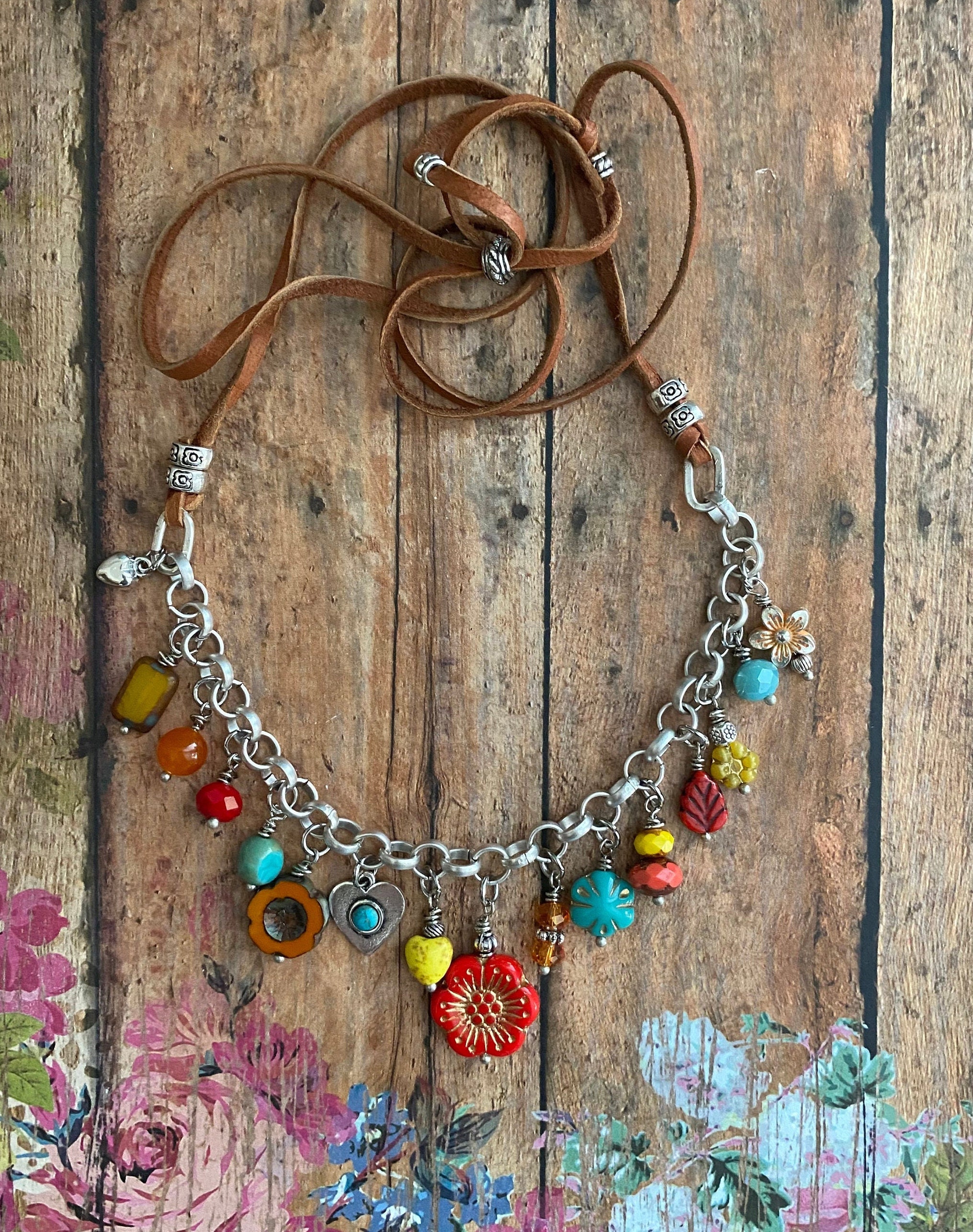 Loaded Sterling Silver Western Charm Bracelet, Turquoise Charm