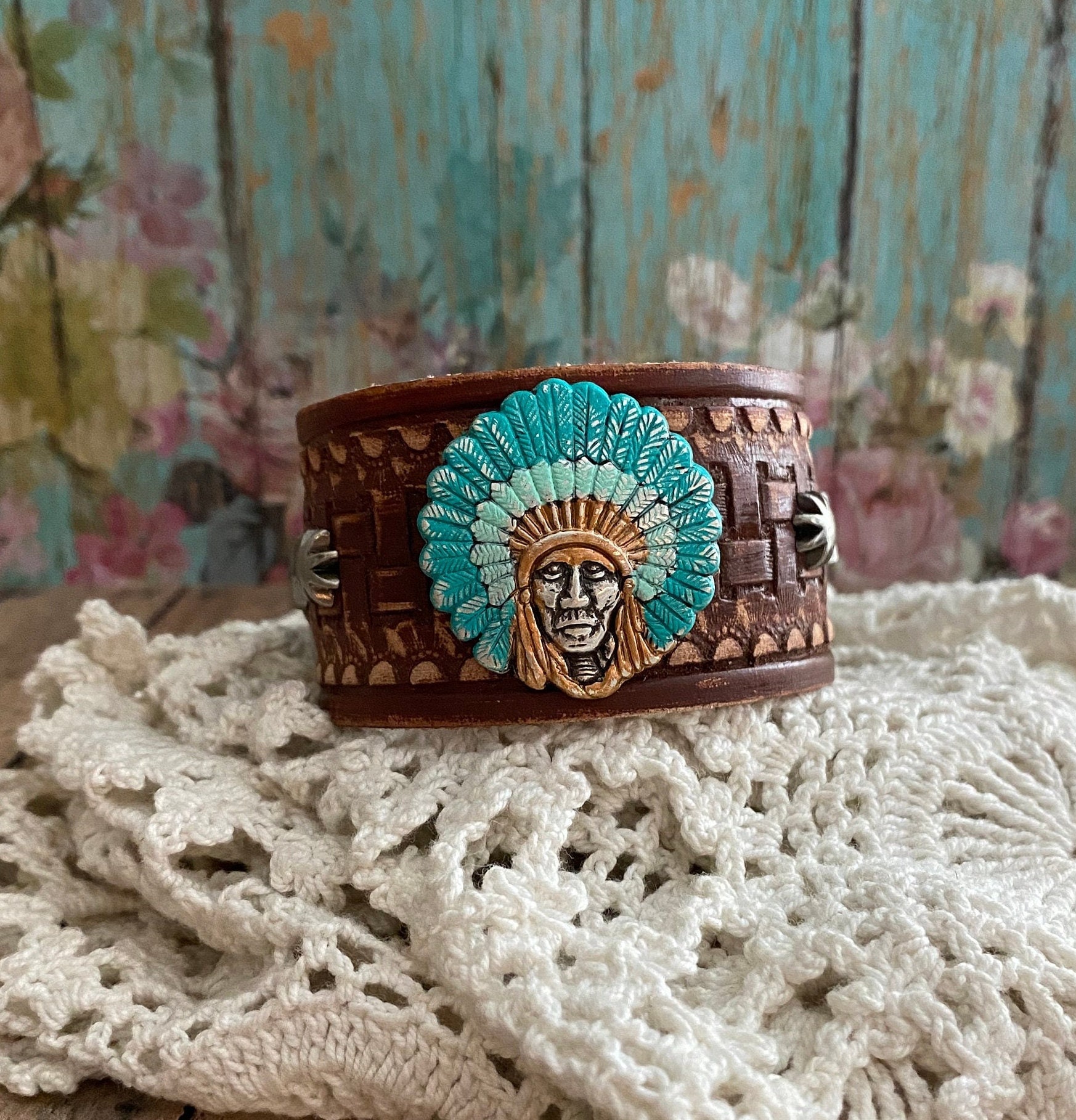 Vintage Sterling Silver Navajo Indian Penny Turquoise Coral