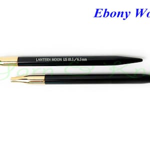Ebony Interchangeable Needles Tips Lantern moon Handcrafted