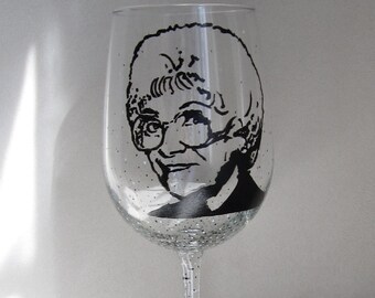 Hand Painted Wine Glass - SOPHIA PETRILLO - The Golden Girls