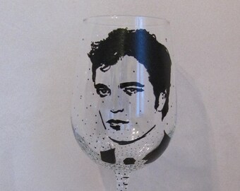 ROBERT PATTINSON Hand Painted Wine Glass