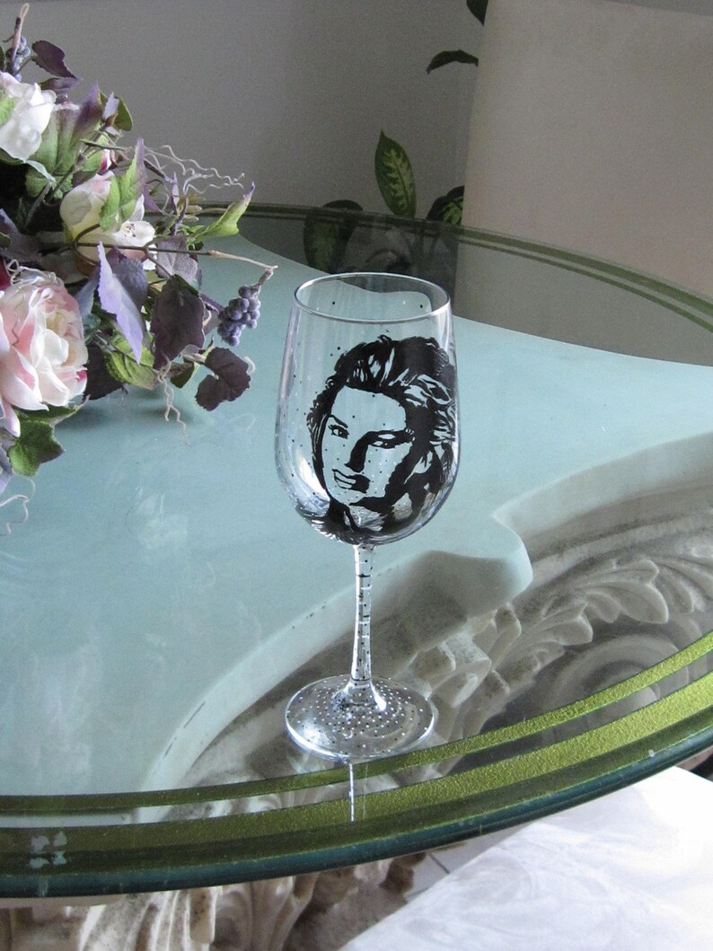Hand Painted Wine Glass SHANIA TWAIN Country Pop Music Etsy