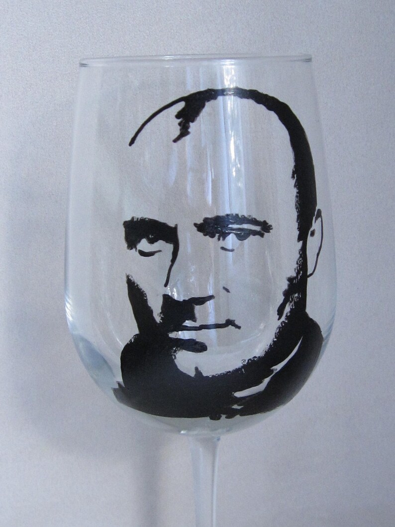 Hand Painted Wine Glass PHIL COLLINS Singer Songwriter Etsy