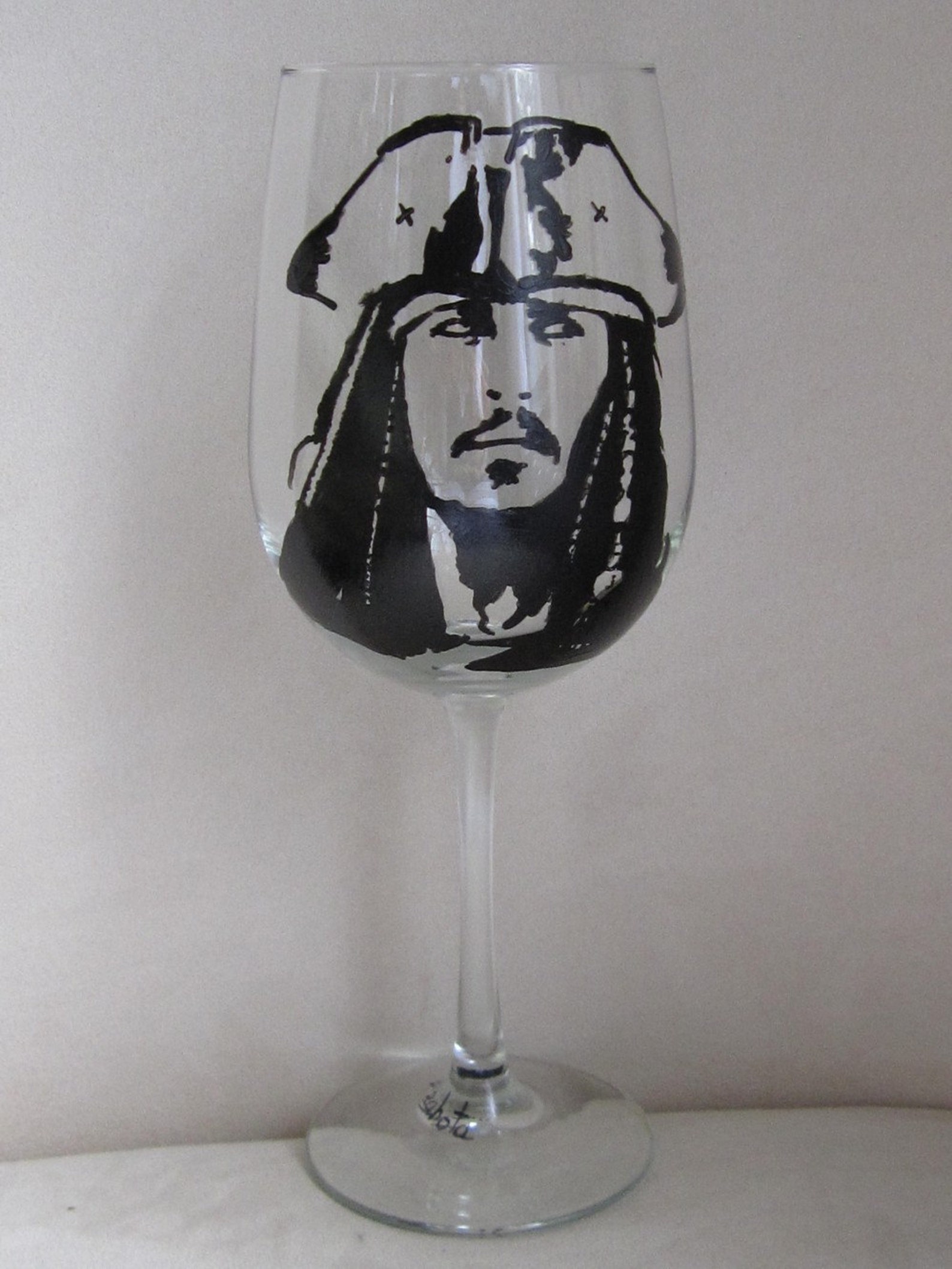 Hand Painted Wine Glass JOHNNY DEPP in The Pirate of the Etsy