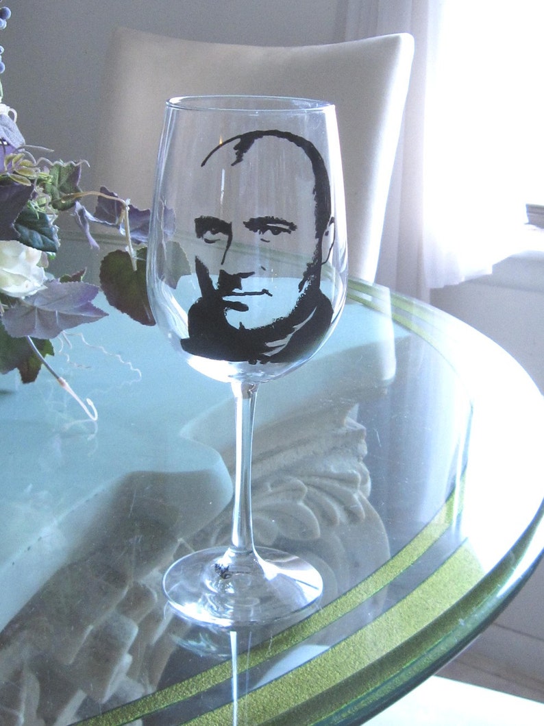 Hand Painted Wine Glass PHIL COLLINS Singer Songwriter Etsy