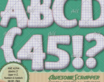 graph paper alphabet etsy