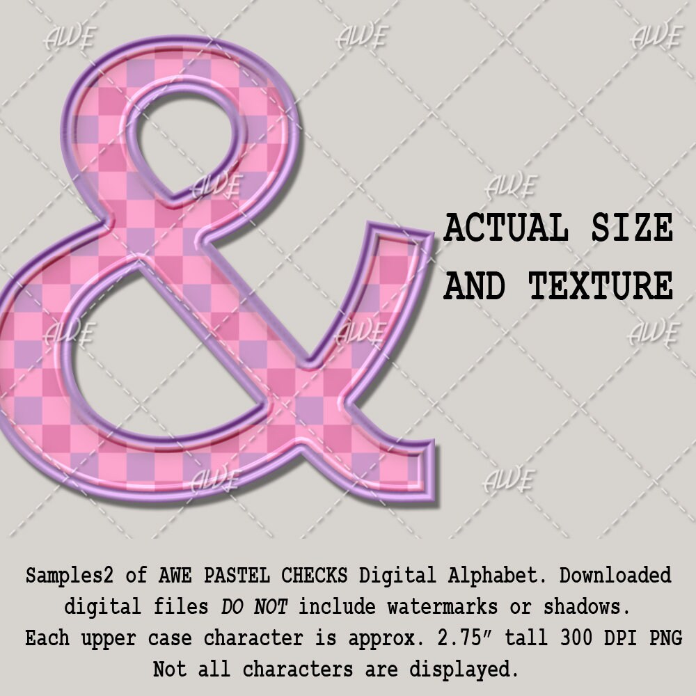 Pastel Checks Digital Alphabet by AwesomeScrapper High | Etsy
