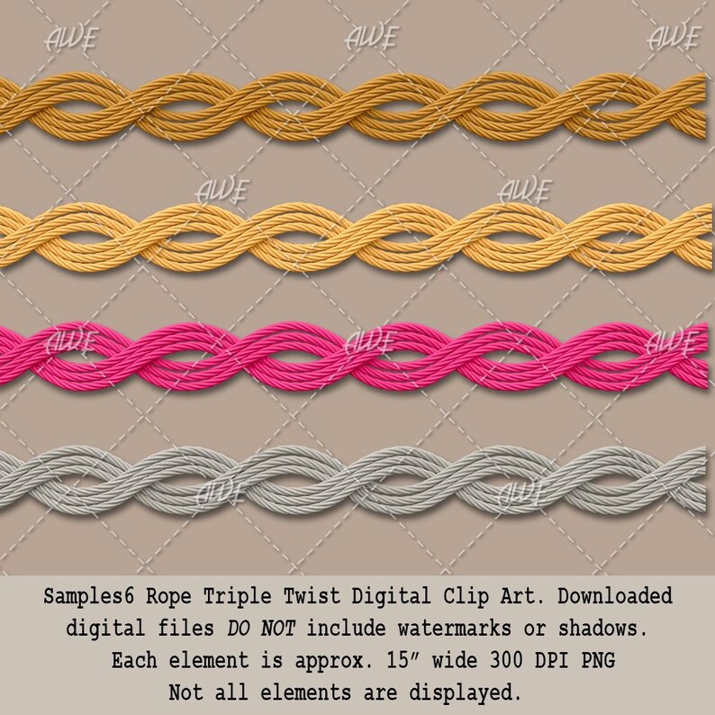 Rope Triple Twist Digital Clip Art by Awesomescrapper - High Quality ...